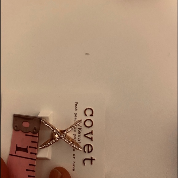 Covet Gold Plated Criss Cross Ring Size 8 - Picture 9 of 14